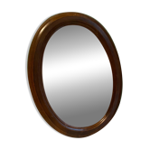 Oval wooden mirror