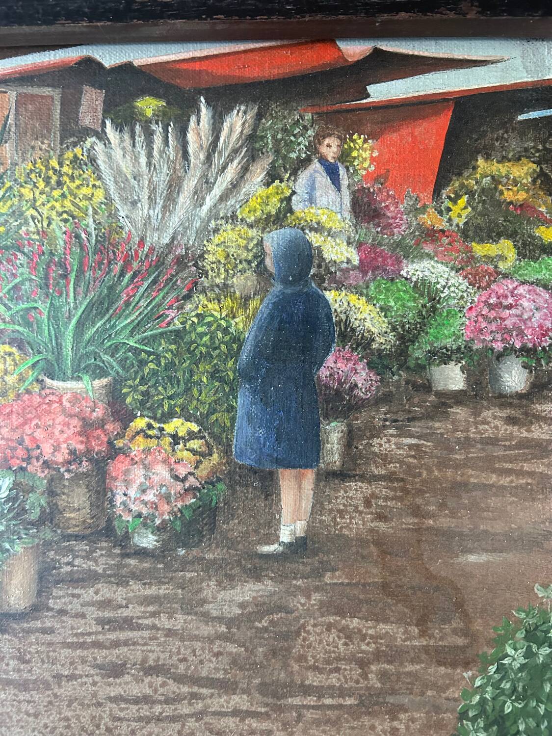 Framed painting by Kaki Brunet “flower market”