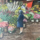 Tableau encadré de Kaki Brunet «  marché aux fleurs »