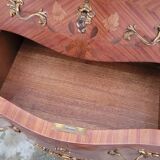 Louis XV Style Commode Stamped in Richly Decorated Rosewood Marquetry