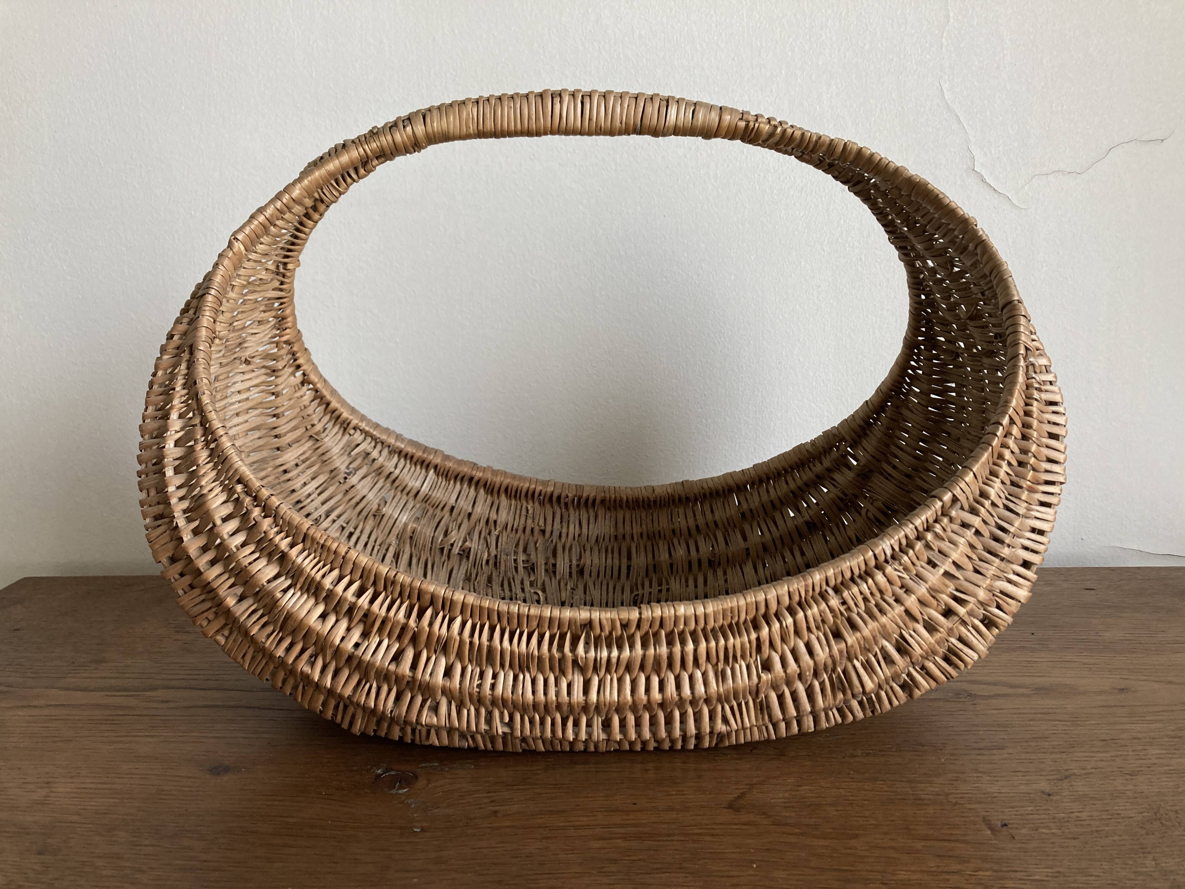 XL wicker gondola basket 1960