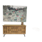 Vintage Audoux Minnet style  rattan sideboard