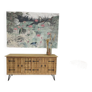 Vintage Audoux Minnet style  rattan sideboard