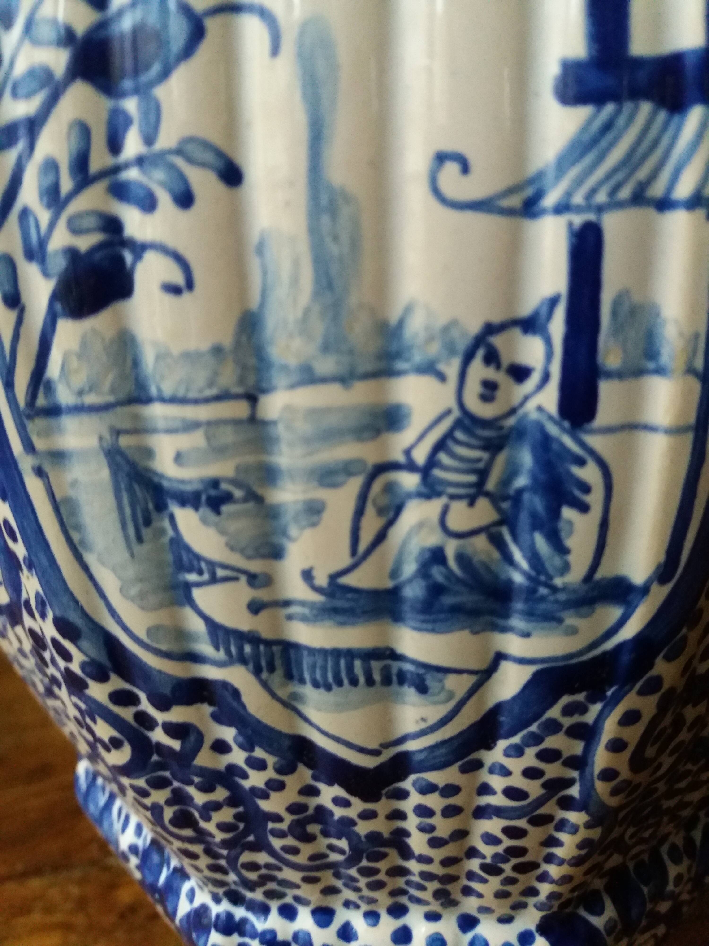 Blue and white baluster vase