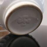 Old white bowl with blue edging Stamped Trèfle 50'S