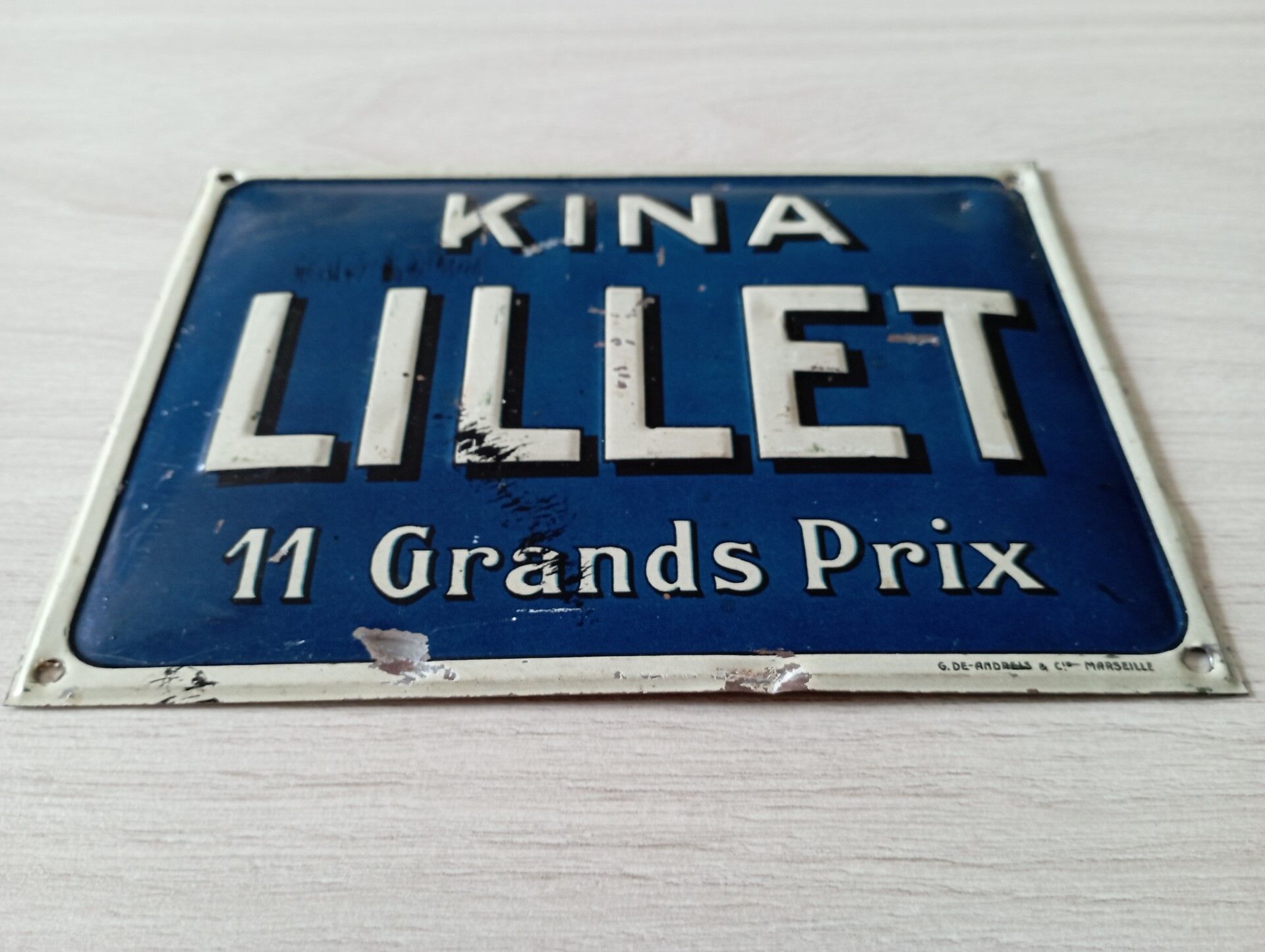 Old Lillet advertising plaque