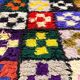 Vintage multicoloured Boucherouite hallway rug - 255 x 100 cm