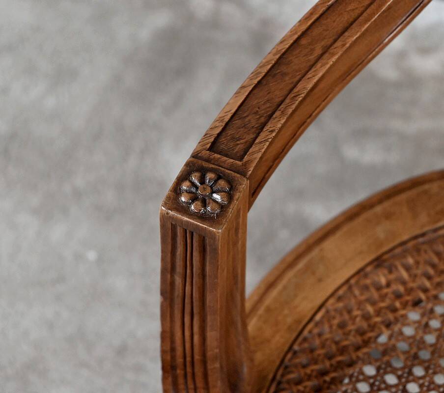 Small Office Armchair in Walnut, Louis XVI style – Late 19th century