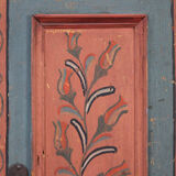 Rustic Farmhouse Folk Art Painted Bridal Cabinet dated 1806