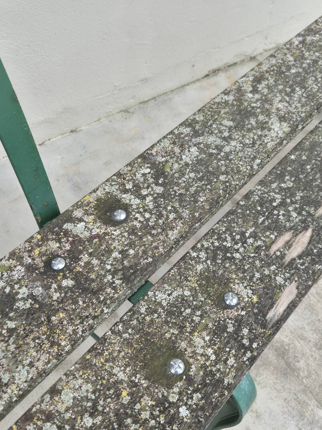 Old patinated garden bench 1950s