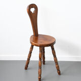 Chaise brutaliste en bois