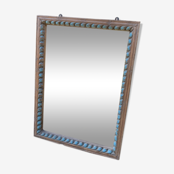 Patinated trumeau mirror 85 x 63 cm