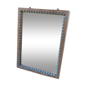 Patinated trumeau mirror 85 x 63 cm