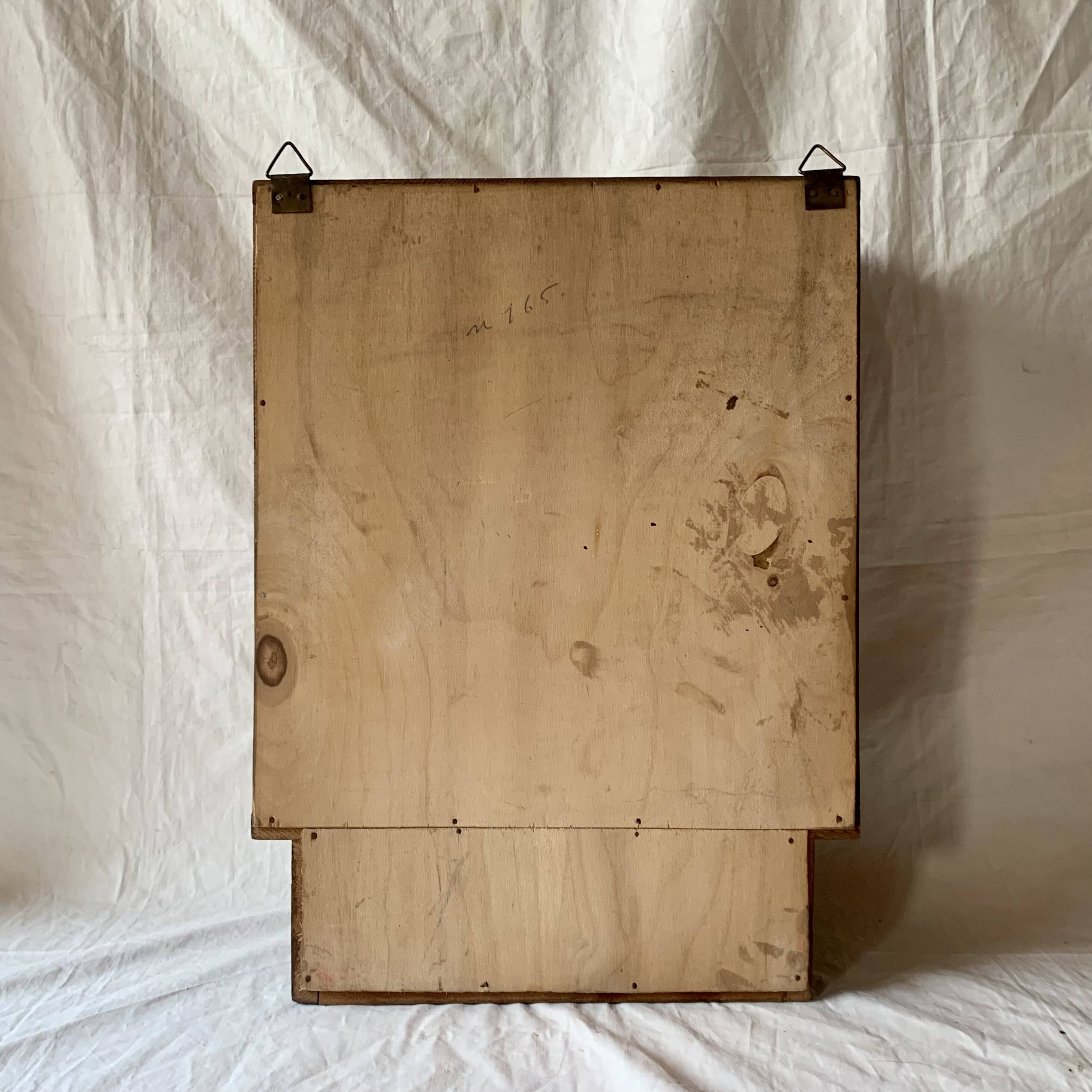 Small Art Deco wooden wall shelf