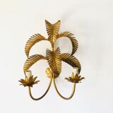 Golden palm leaf sconce