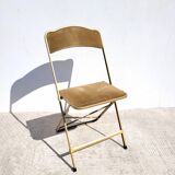Chaise opéra pliante dorée