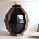 Lampe de bureau art déco en céramique noire et cuivrée signée Saint Clément