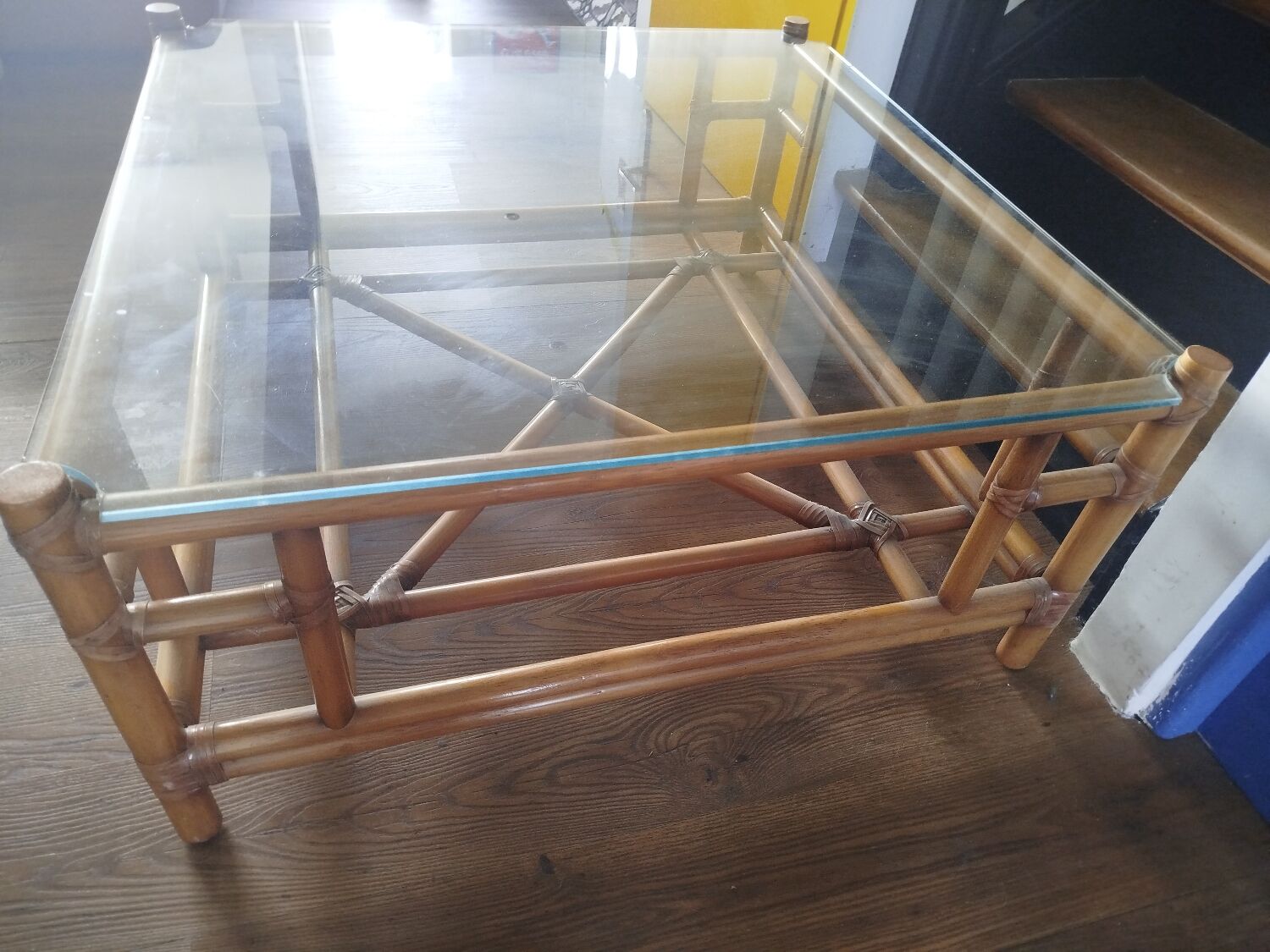 Gasparucci Italo design rattan coffee table, 1970s