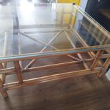 Table basse en rotin design Gasparucci Italo, Années 1970