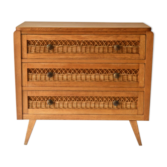 Rattan chest of drawers