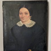 Antique painting vintage portrait bohemian countryside decoration oil on canvas