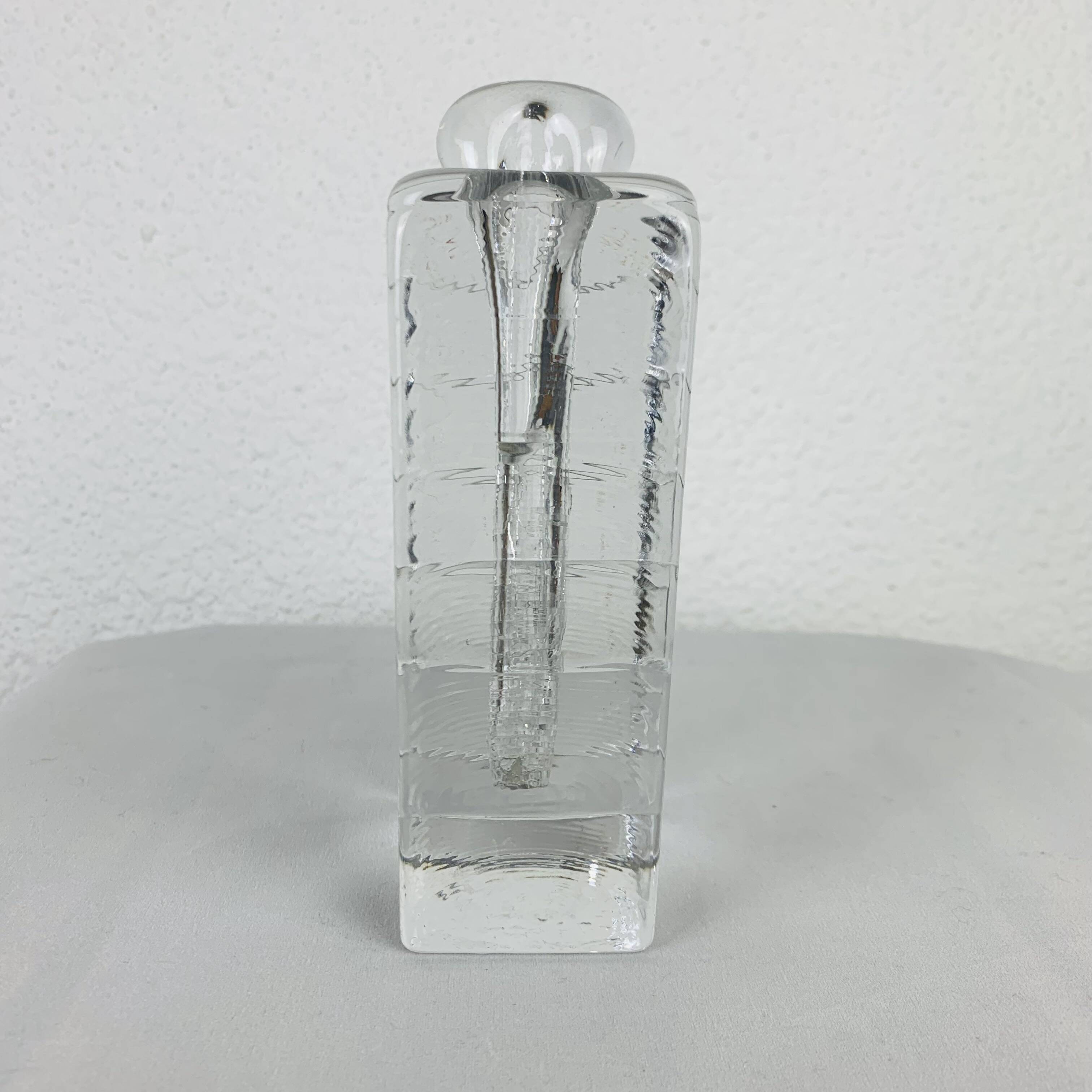 Glass block vase for Walther Glas 1960