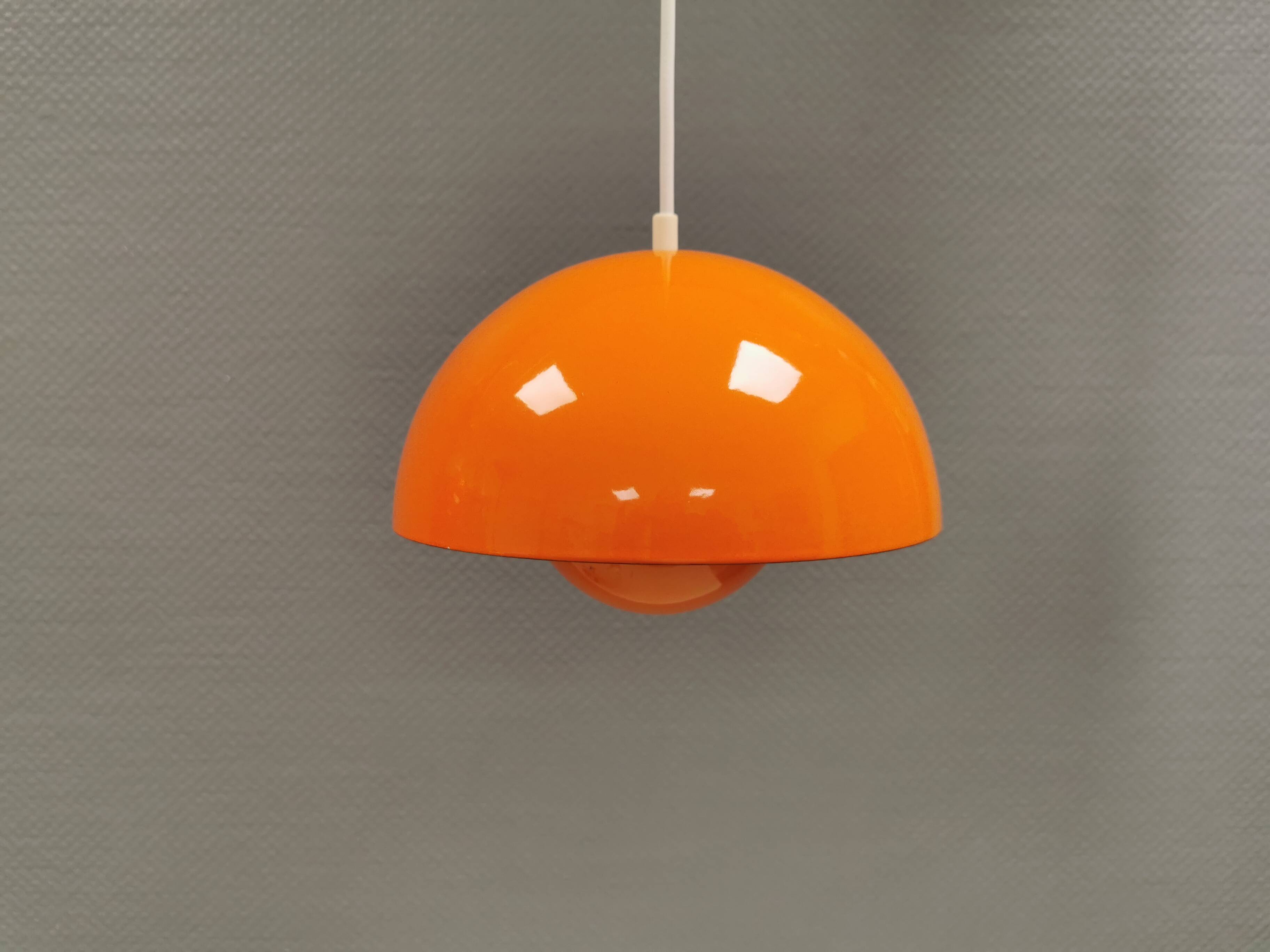 One of the original Flowerpot vp1 enamel lamps, designed by Verner Panton.