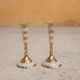 Pair of vintage brass and mother-of-pearl candlesticks