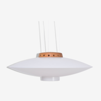 White Mid-Century Modern pendant model "Ufo" by Uno and Östen Kristiansson