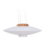 White Mid-Century Modern pendant model "Ufo" by Uno and Östen Kristiansson
