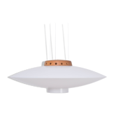 Suspension blanche Mid-Century Modern modèle "Ufo" par Uno et Östen Kristiansson