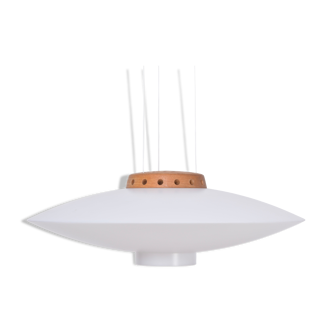 White Mid-Century Modern pendant model "Ufo" by Uno and Östen Kristiansson