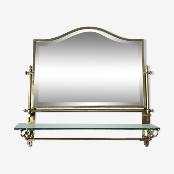Beveled brass mirror