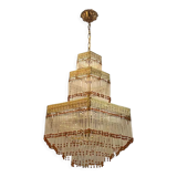 Italian Liberty Style Murano Glass Rod Chandelier, 1960s