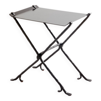 Garouste & Bonetti table d’appoint Isis fer forgé martelé signée 1987
