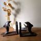 Wooden bookends in the shape of dolphins, vintage 1970.