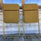 Vintage lafuma folding chair with striped gold fabric