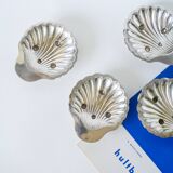 Shell pocket in silver metal, hallmarked, 20th century