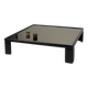 Luigi Massoni for Poltrona Frau, Leather Coffee Table with Mirror Top, 1970