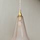 Vintage tulip pendant light in white and gold frosted glass
