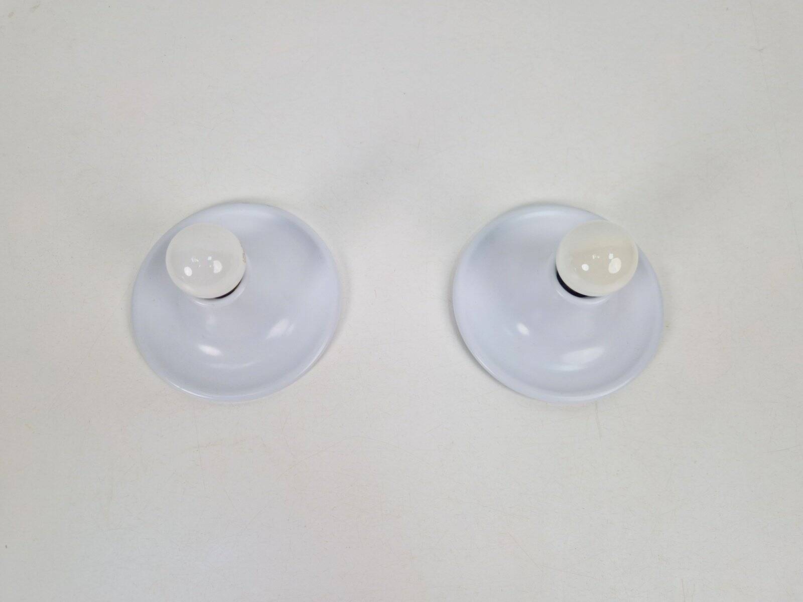 Vintage Space Age UFO Disc Wall Lamps from Targetti Sankey, 1970s, Set of 2