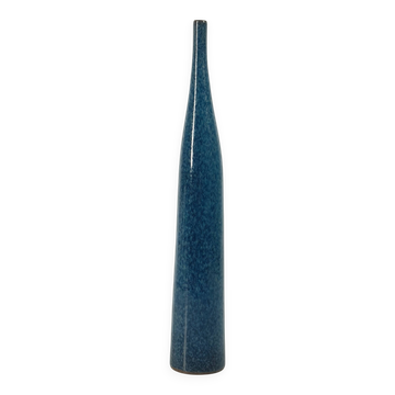 Vase bouteille en grès émaillé bleu jaspé – Jacques & Dani Ruelland