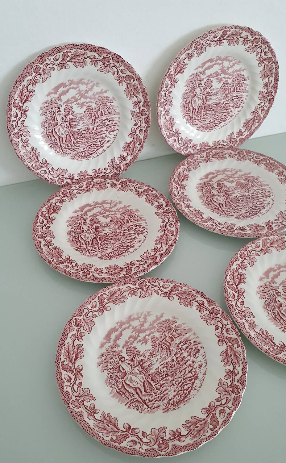 Set of 6 Myotts "Country Life" dessert plates