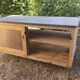 Antique workshop cabinet with sliding doors