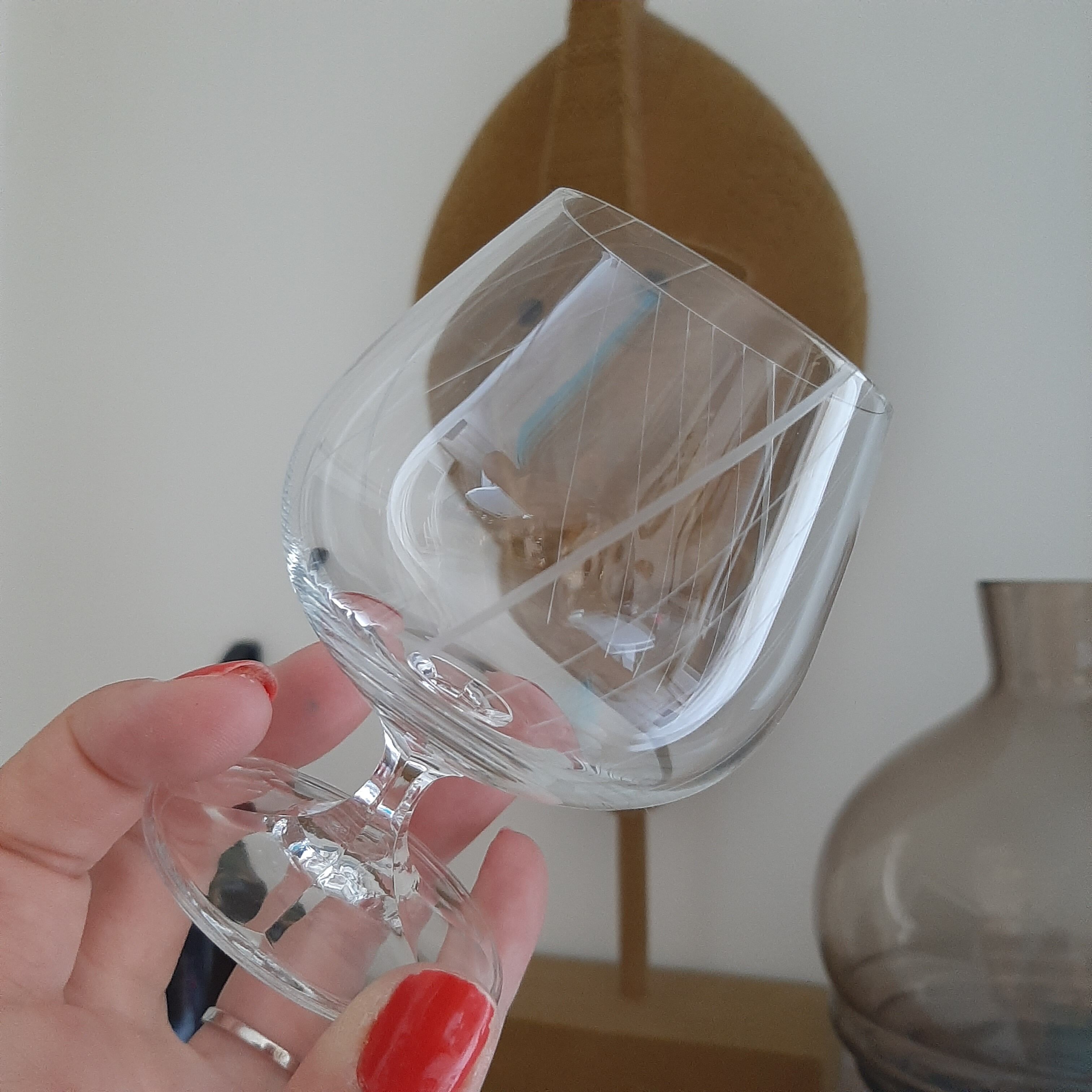 7 crystalline cognac glasses