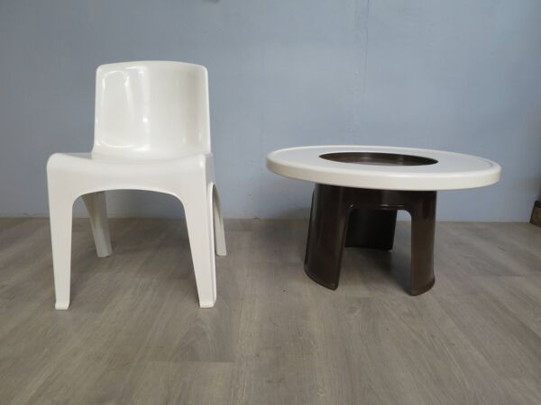 Table et chaise vintage Gilac années 70