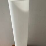 Vintage lamp in opaline and brushed aluminum