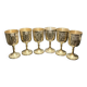 Lot de six verres en métal doré