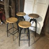 Lot of 4 industrial stools