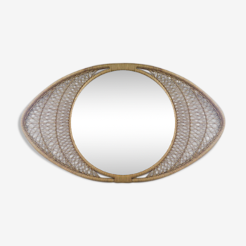 Eye 135x75cm rattan mirror